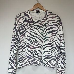 Rails Marlo Ivory Gradient Tiger Stripe Sweatshirt Size Medium